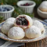Bleuberry Filled Almond Snowball Cookies Recipe