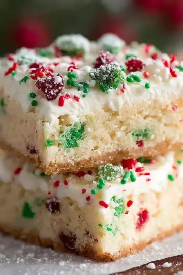 CHRISTMAS SUGAR COOKIE BARS