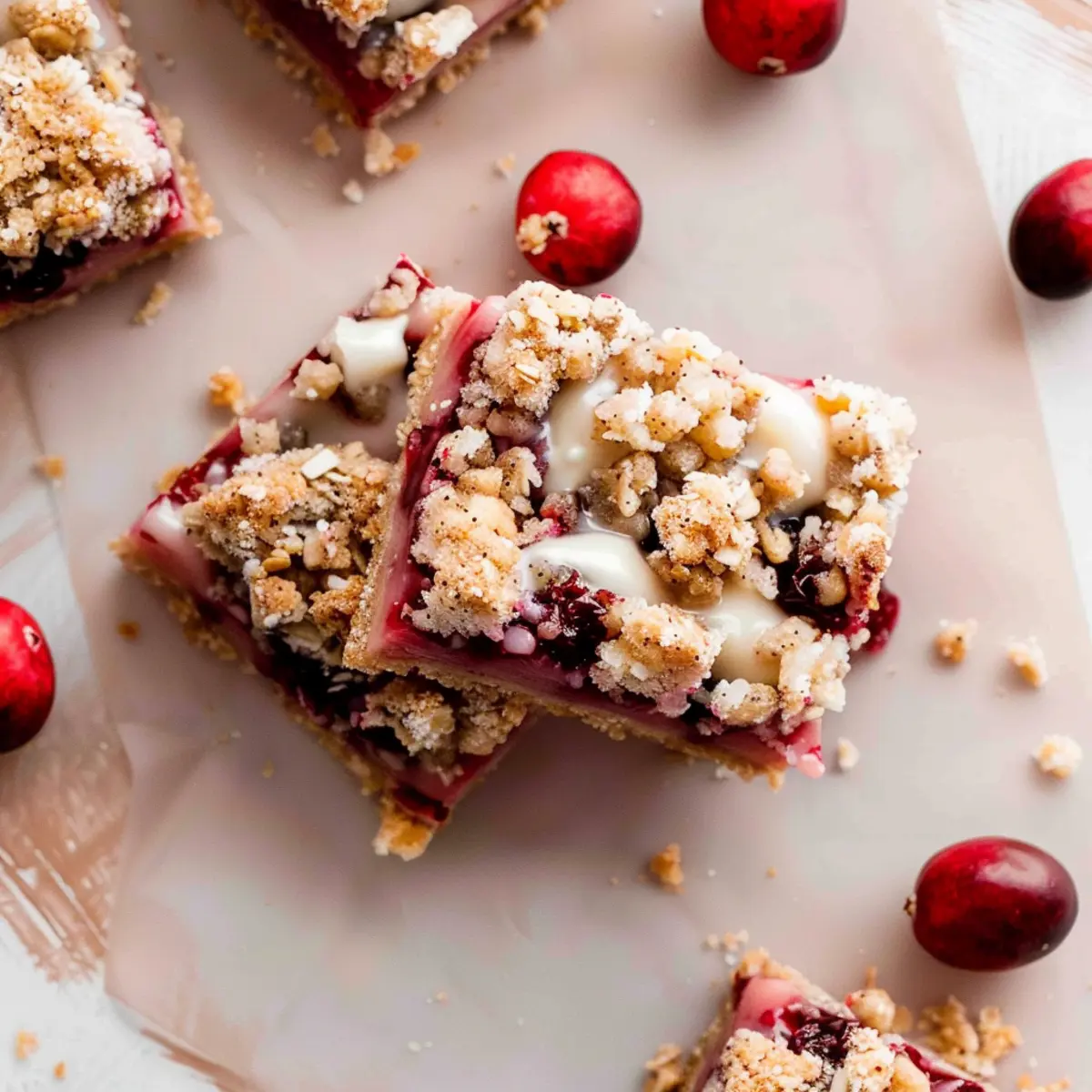 Cranberry Crumble Pie Bars