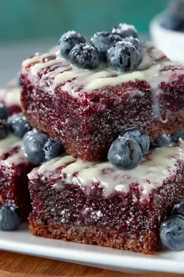 Glazed Blueberry Brownies