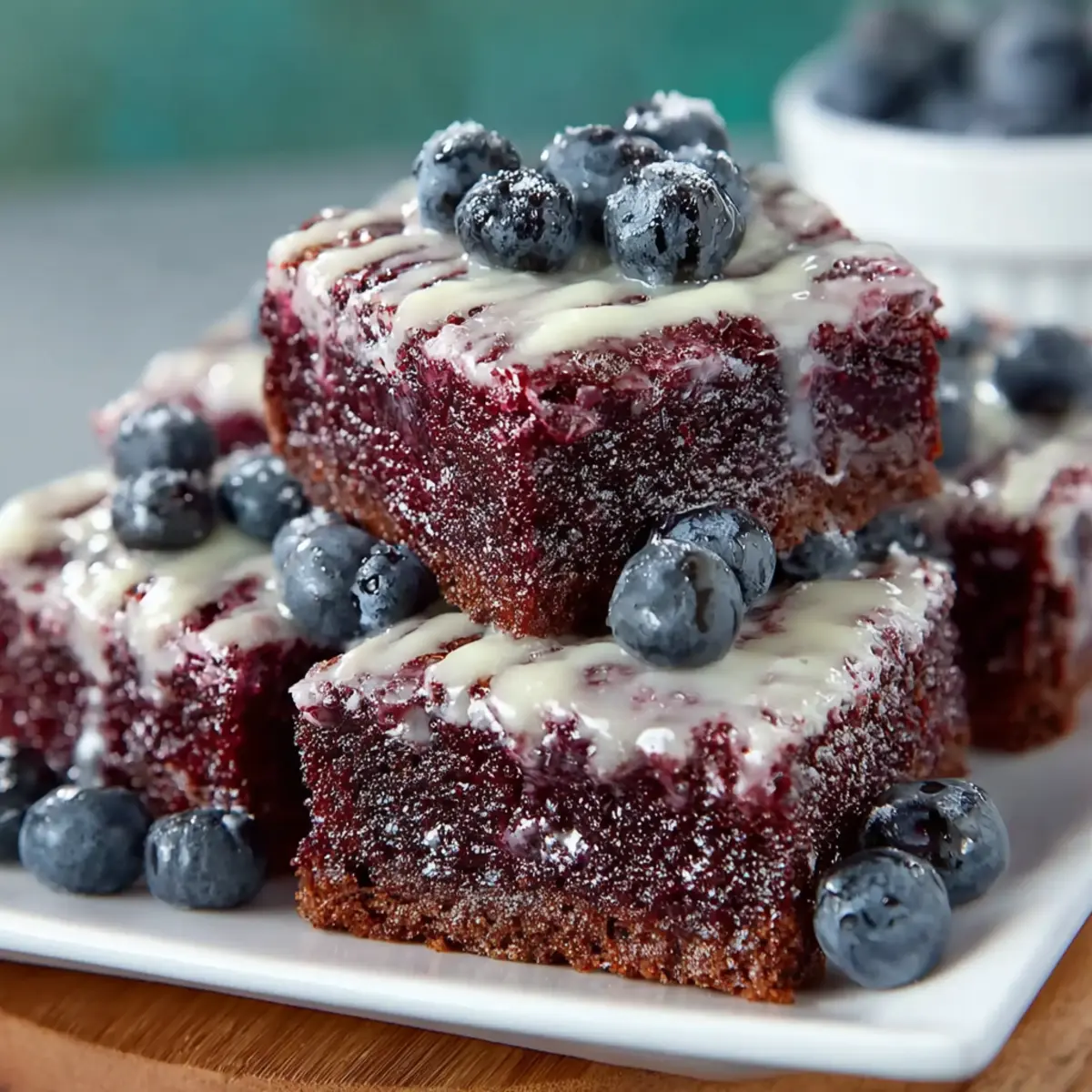 Glazed Blueberry Brownies