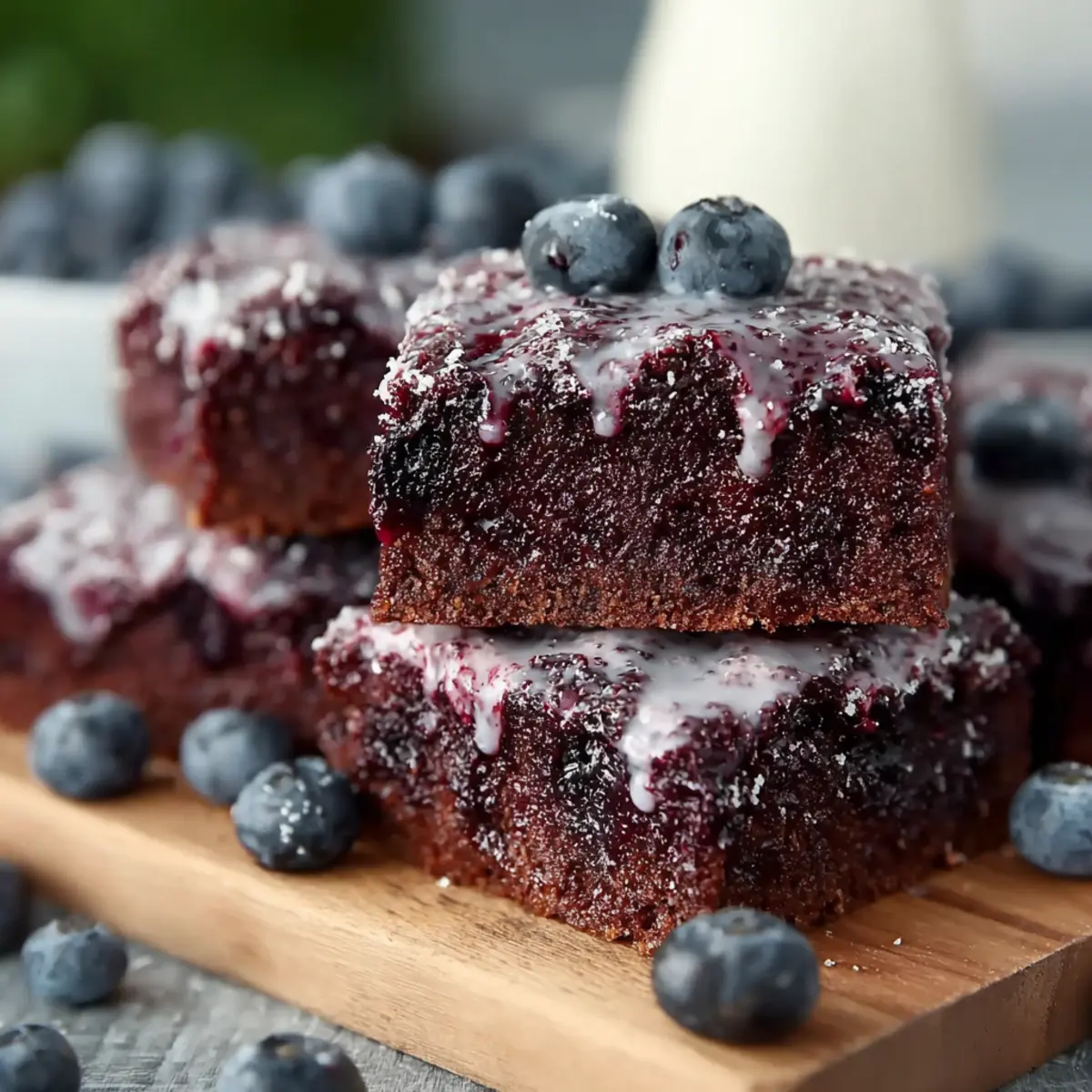 Glazed Blueberry Brownies sjjsaa