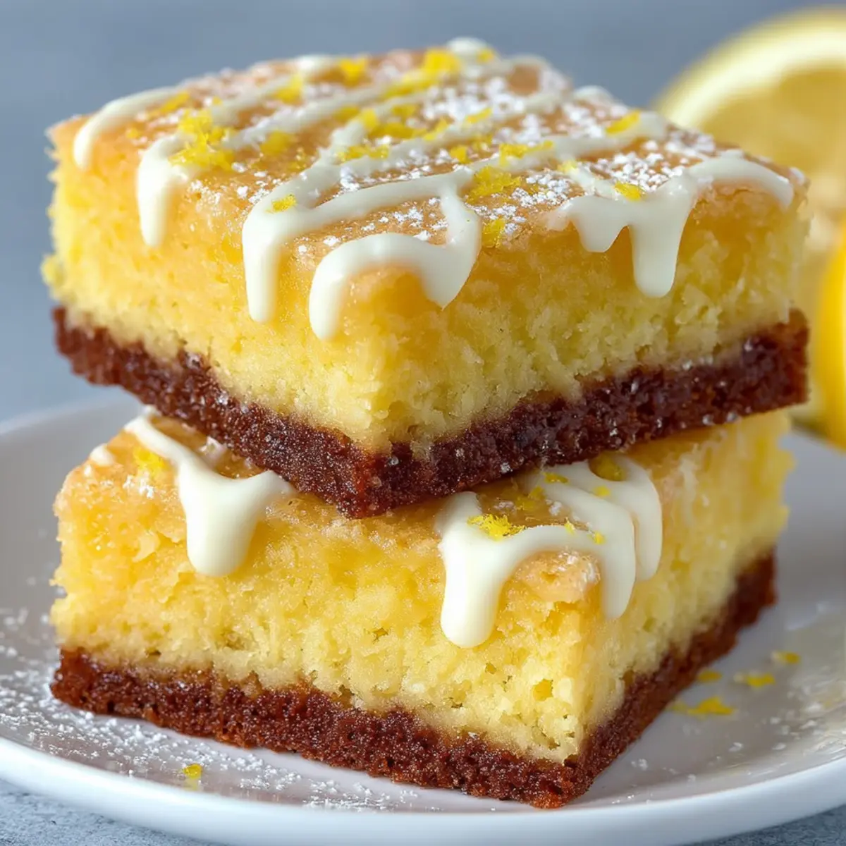 Lemon Brownie Bars Recipe eaiimo