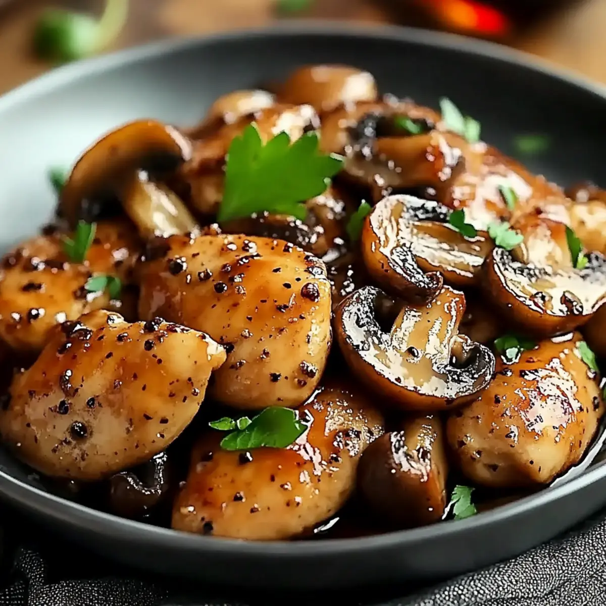 Black Pepper Chicken with Mushrooms
