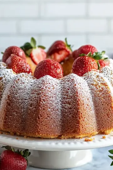 Cheesecake Stuffed Strawberry Bundt Cake pbtpzr