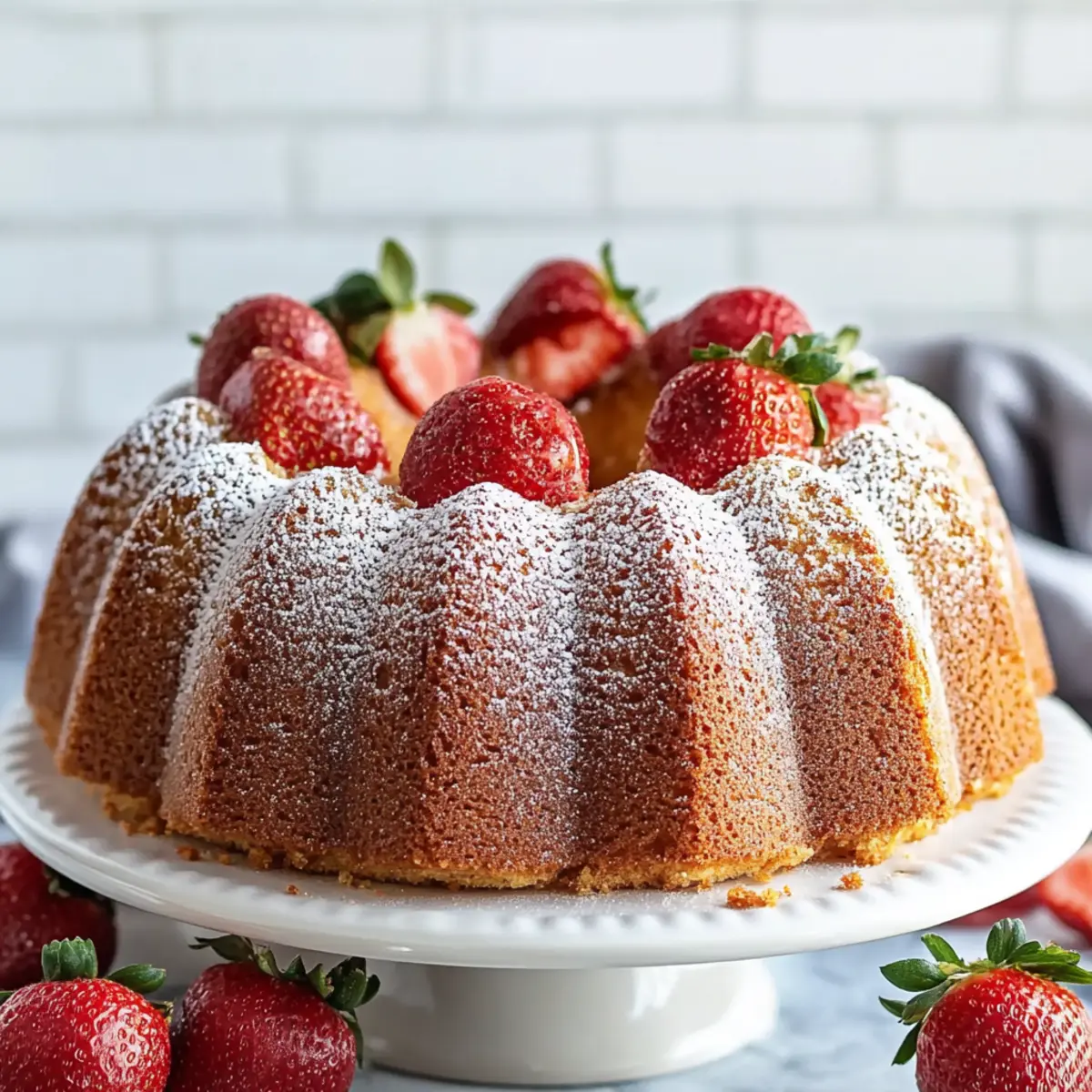 Cheesecake Stuffed Strawberry Bundt Cake