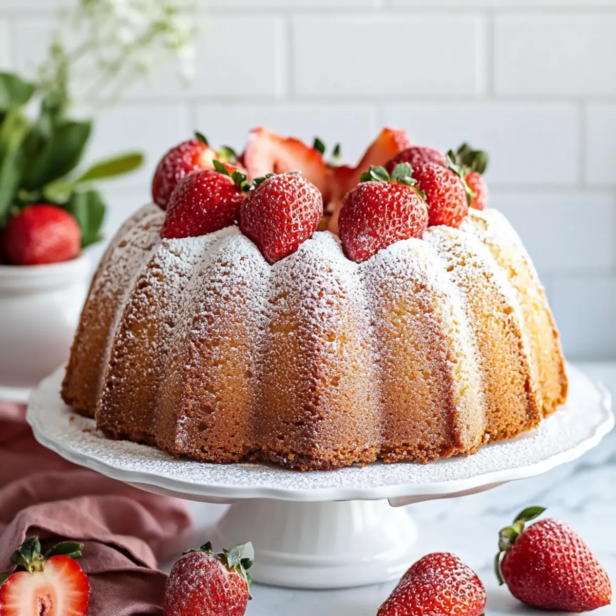 Cheesecake Stuffed Strawberry Bundt Cake sploq4