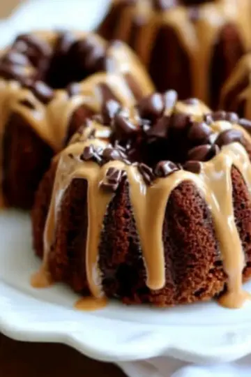 Chocolate Peanut Butter Bundt Cakes jw7yxc