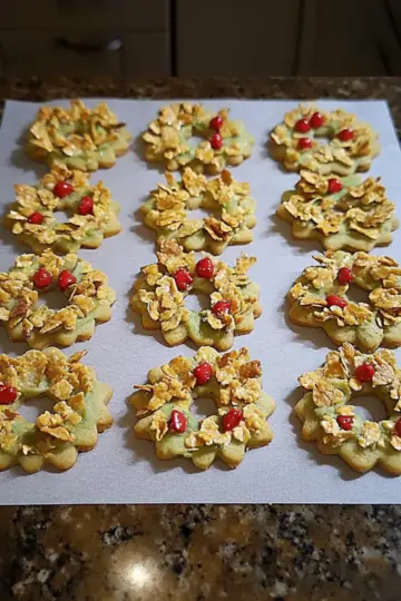 Christmas Cornflake Wreath Cookies gfiqv8