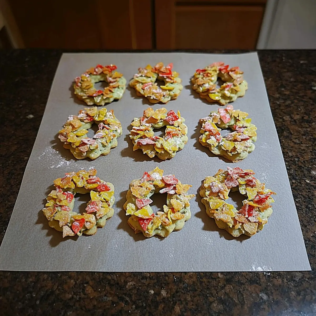 Christmas Cornflake Wreath Cookies pvesgk