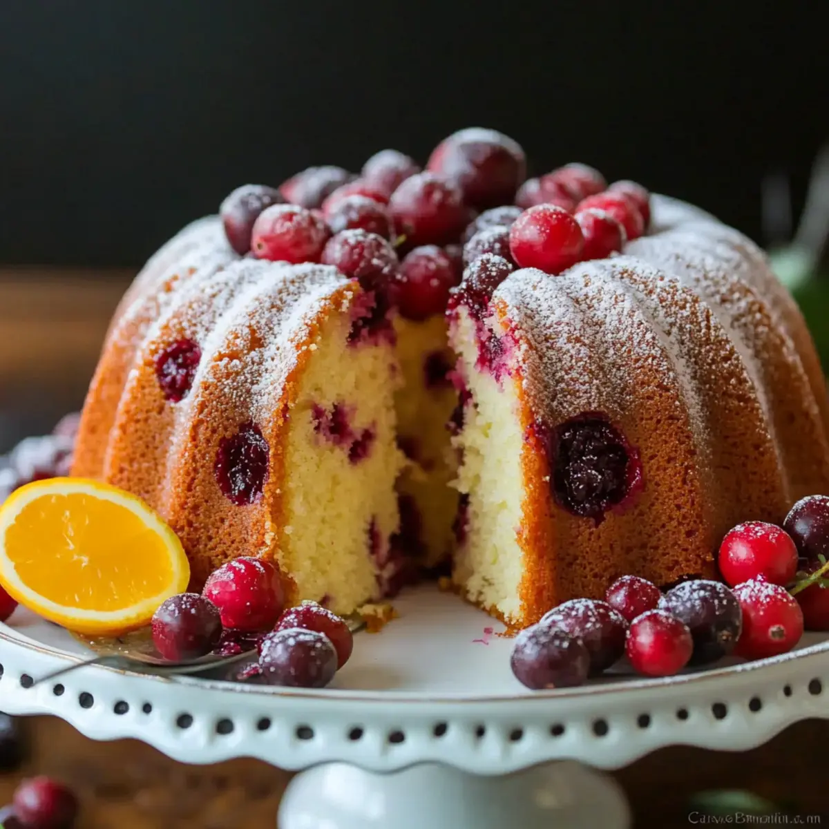 Irresistibly Moist Cranberry Bundt Cake with Orange Glaze 4 Cranberry Bundt Cake
