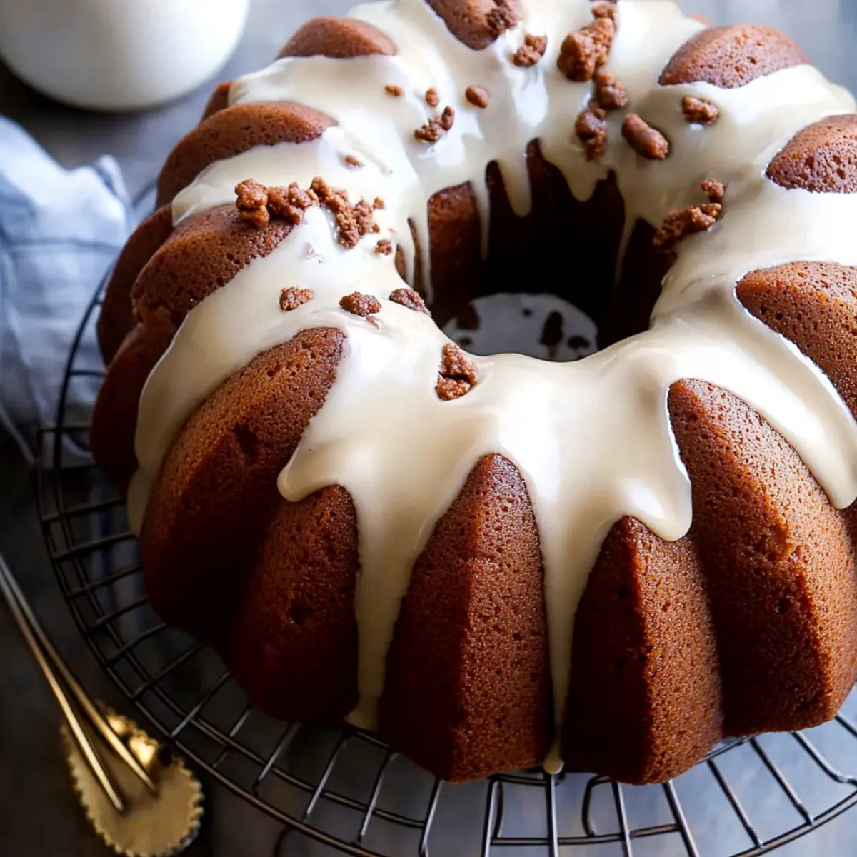 Gingerbread Bundt Cake with Maple Glaze njwyjq