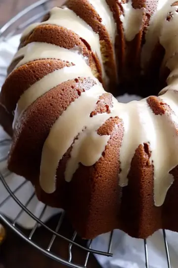 Gingerbread Bundt Cake with Maple Glaze
