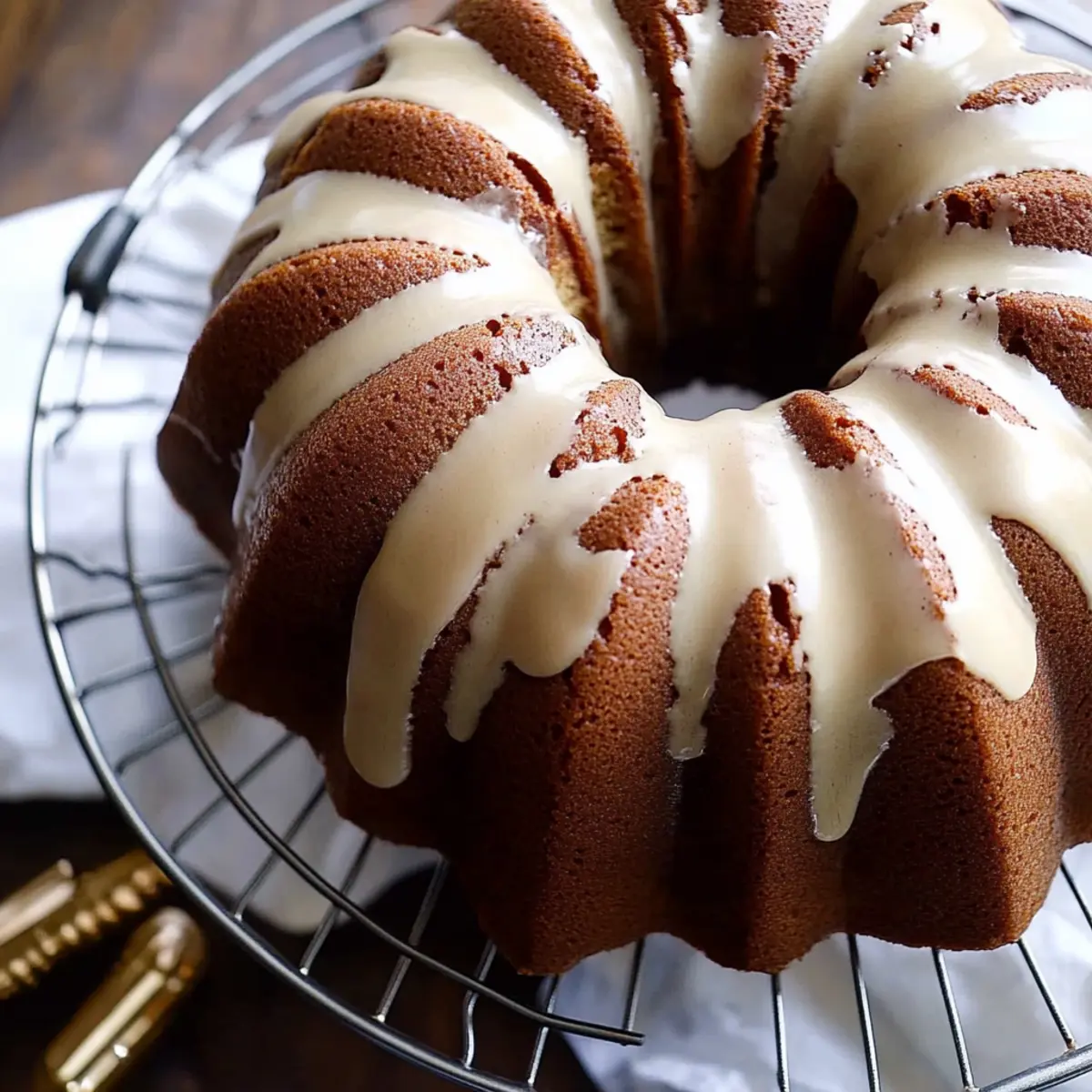 Gingerbread Bundt Cake with Maple Glaze