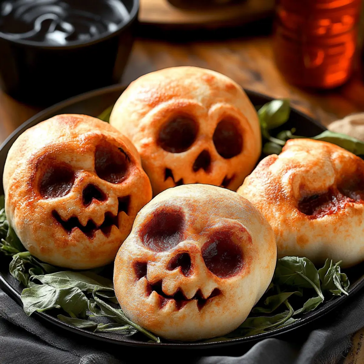 Halloween Pizza Skulls baywpq