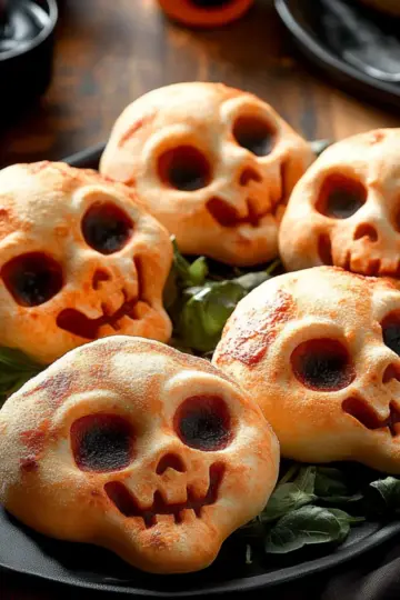 Halloween Pizza Skulls