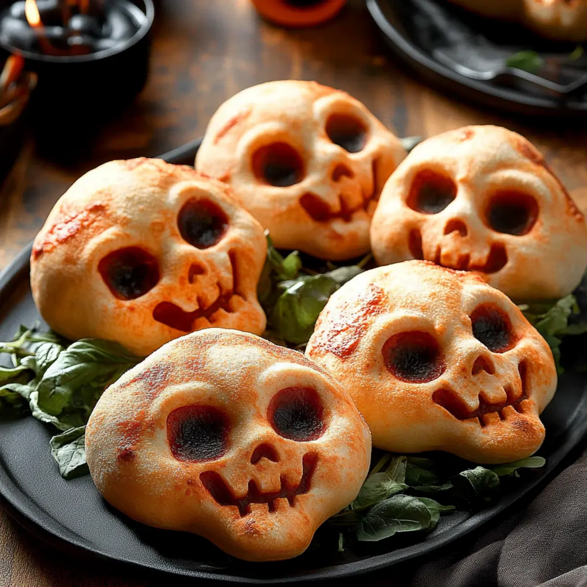 Halloween Pizza Skulls