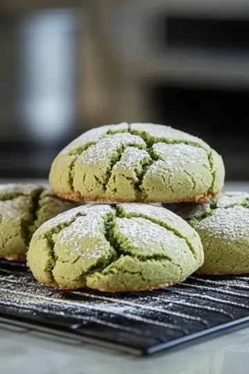 Matcha Crinkle Cookies