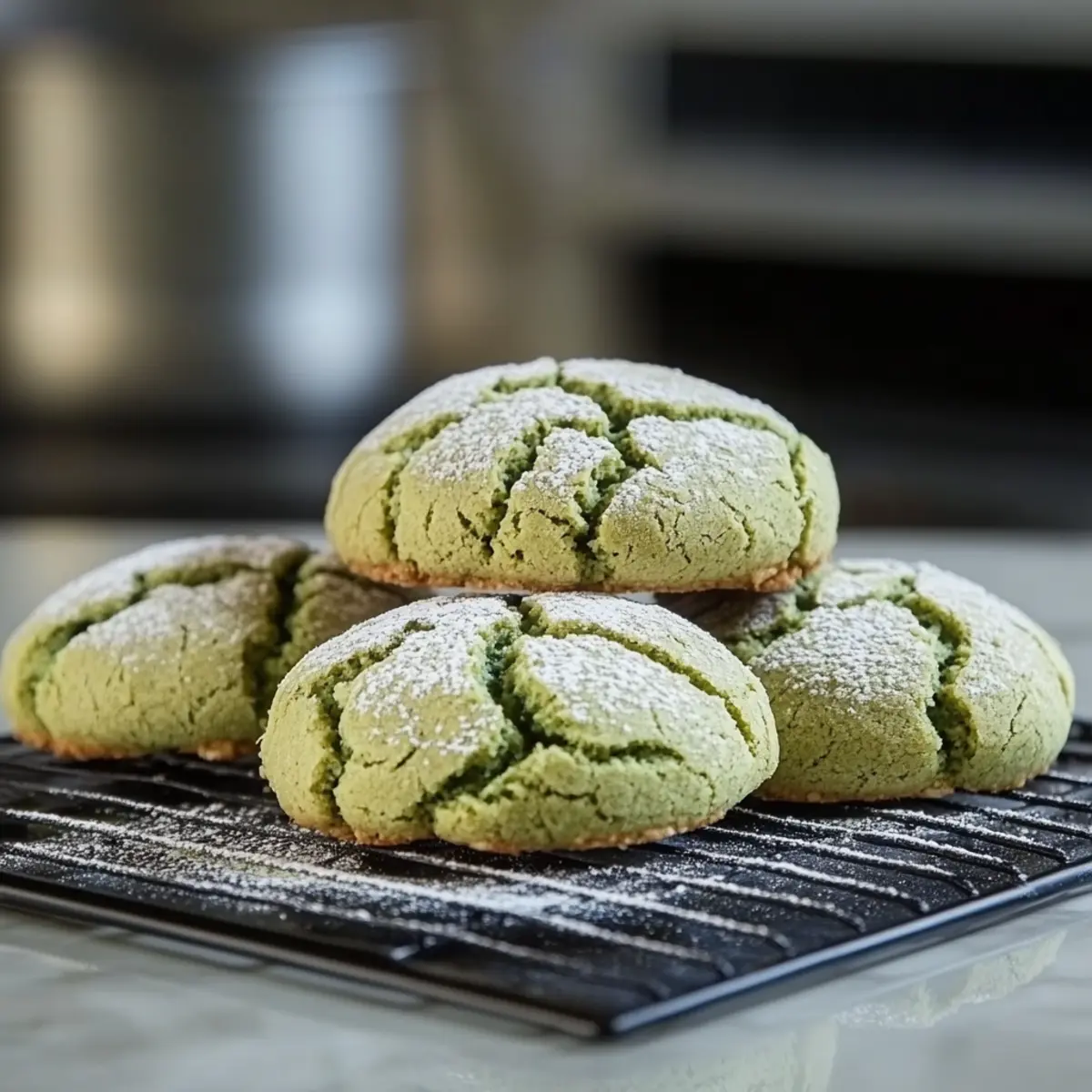 Matcha Crinkle Cookies
