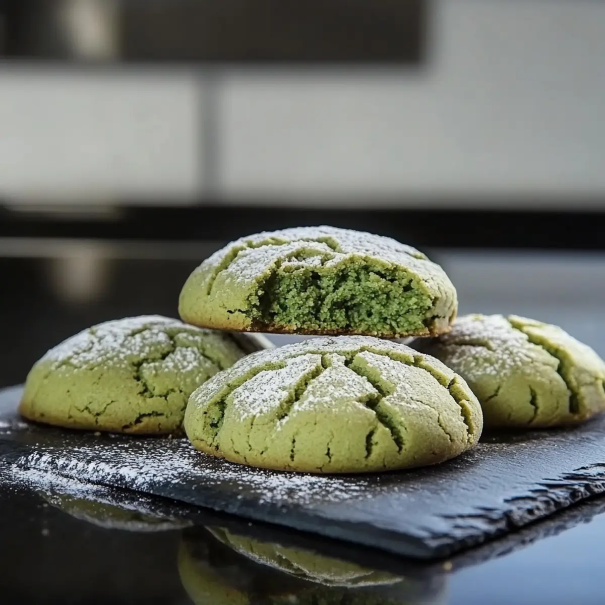 Matcha Crinkle Cookies m2kuyf