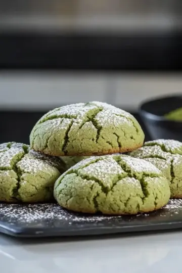 Matcha Crinkle Cookies