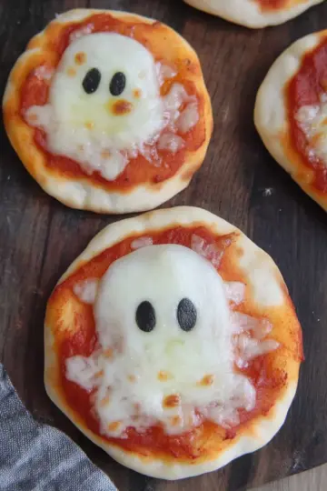 Mini Ghost Pizzas