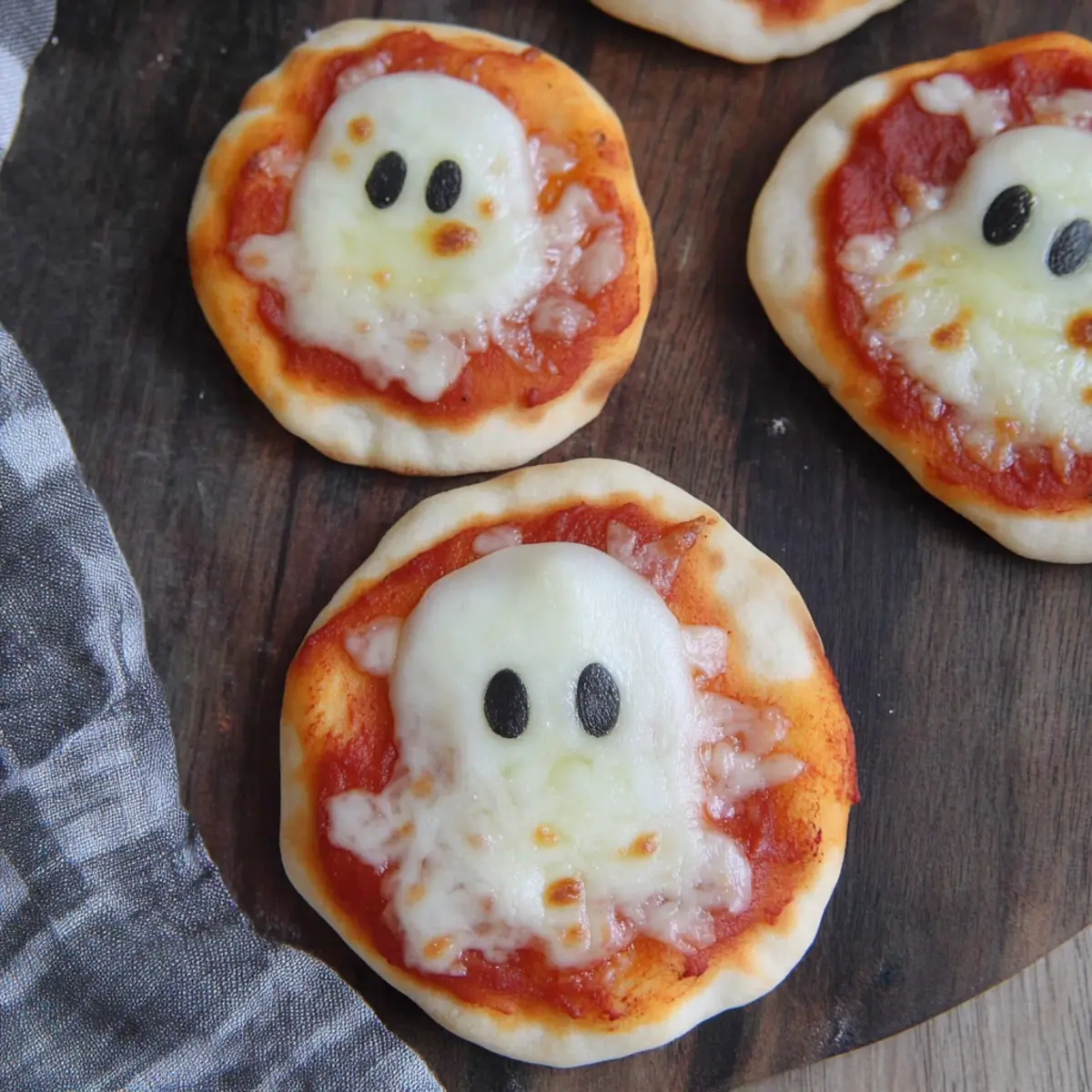Mini Ghost Pizzas