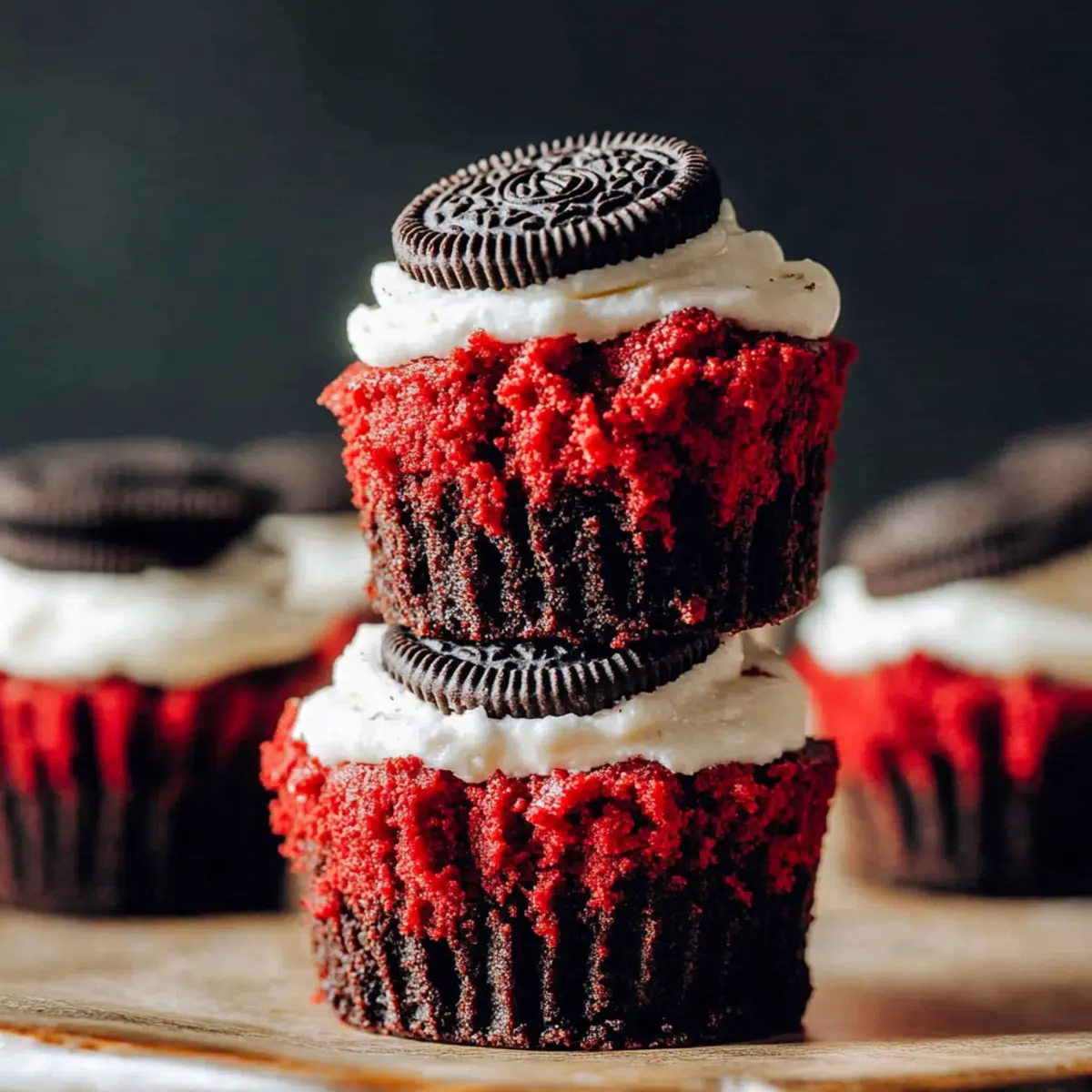 Mini Oreo Stuffed Red Velvet Brownie Cheesecakes acn4nv