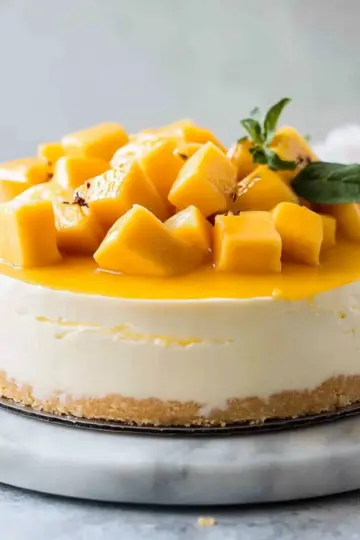 No Bake Mango Cheesecake