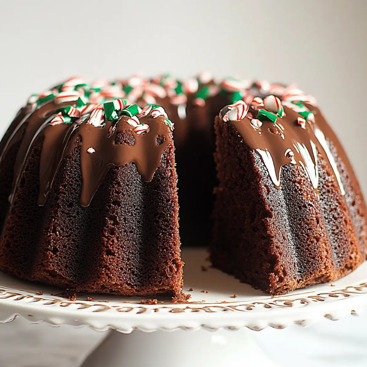 Peppermint Mocha Bundt Cake
