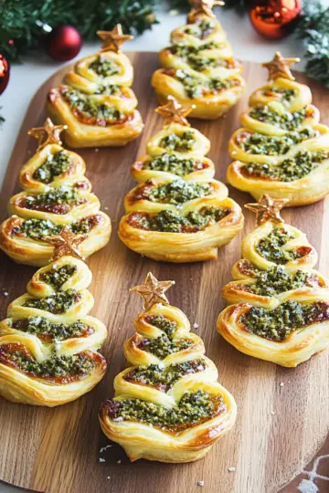 Pesto Puff Pastry Christmas Trees