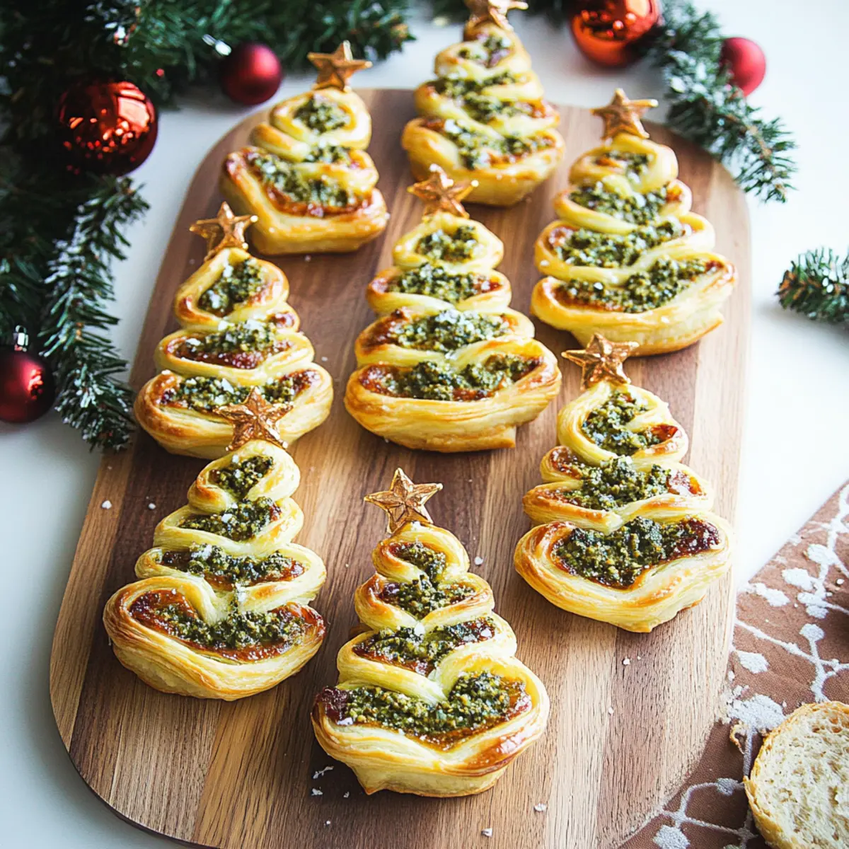 Pesto Puff Pastry Christmas Trees