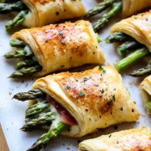 Prosciutto Asparagus Puff Pastry Bundles