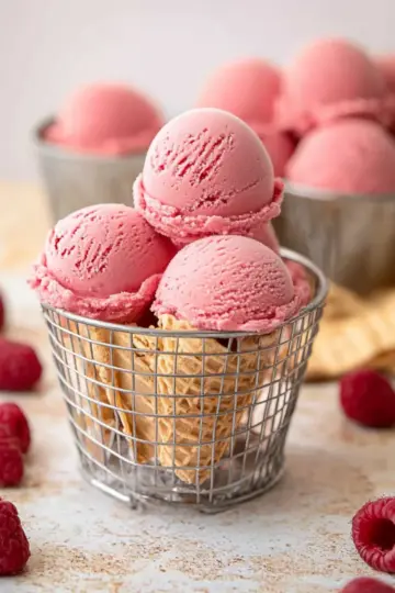 Raspberry Sorbet without Ice Cream Maker