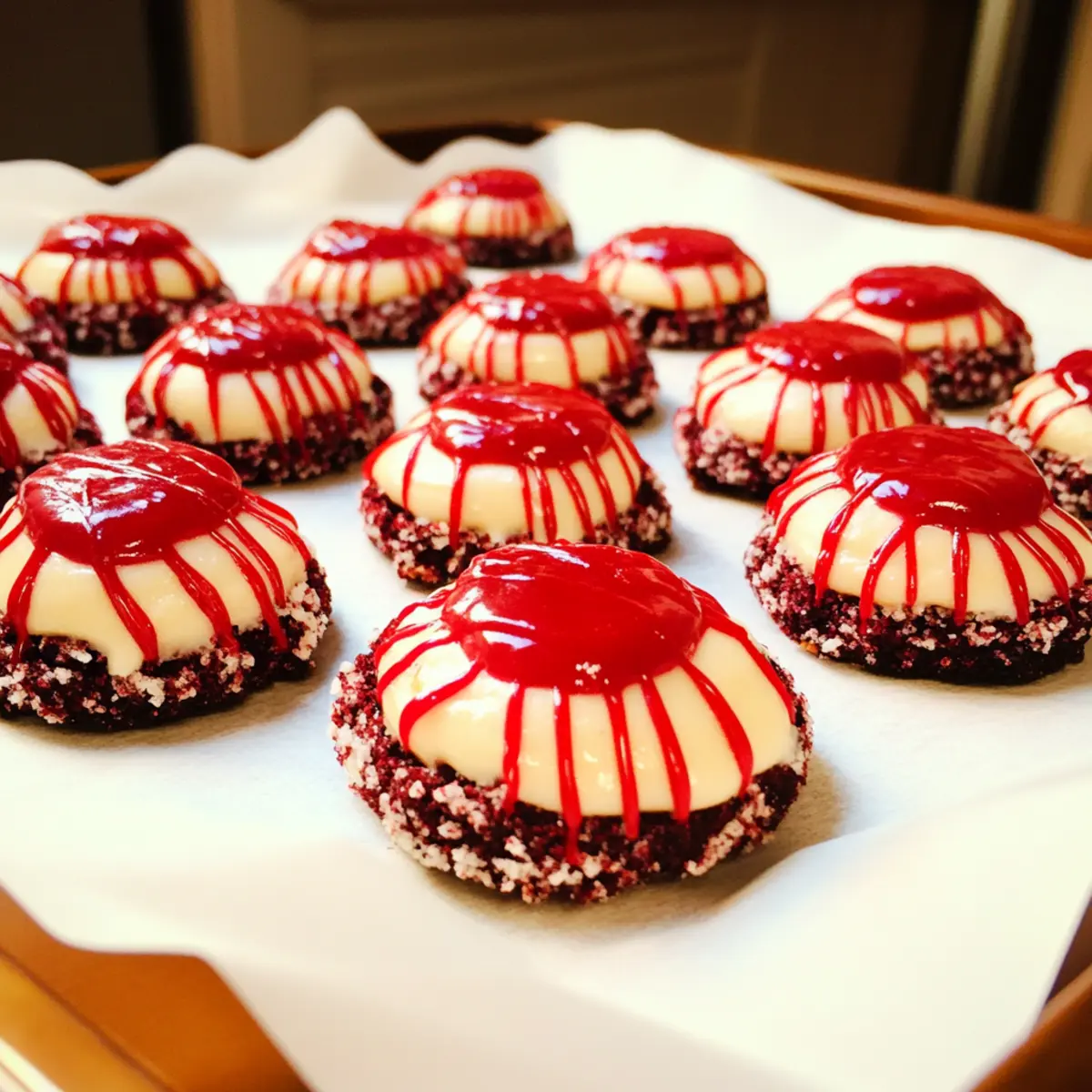 Red Velvet Cream Cheese Thumbprint Cookies a6wkhe