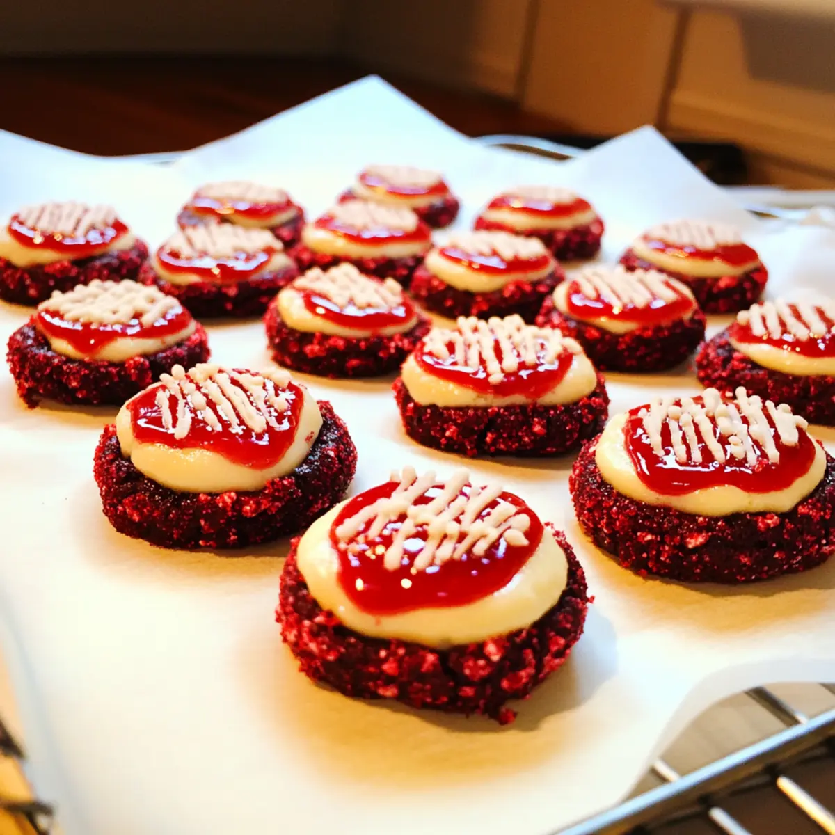 Red Velvet Cream Cheese Thumbprint Cookies bkbkmd