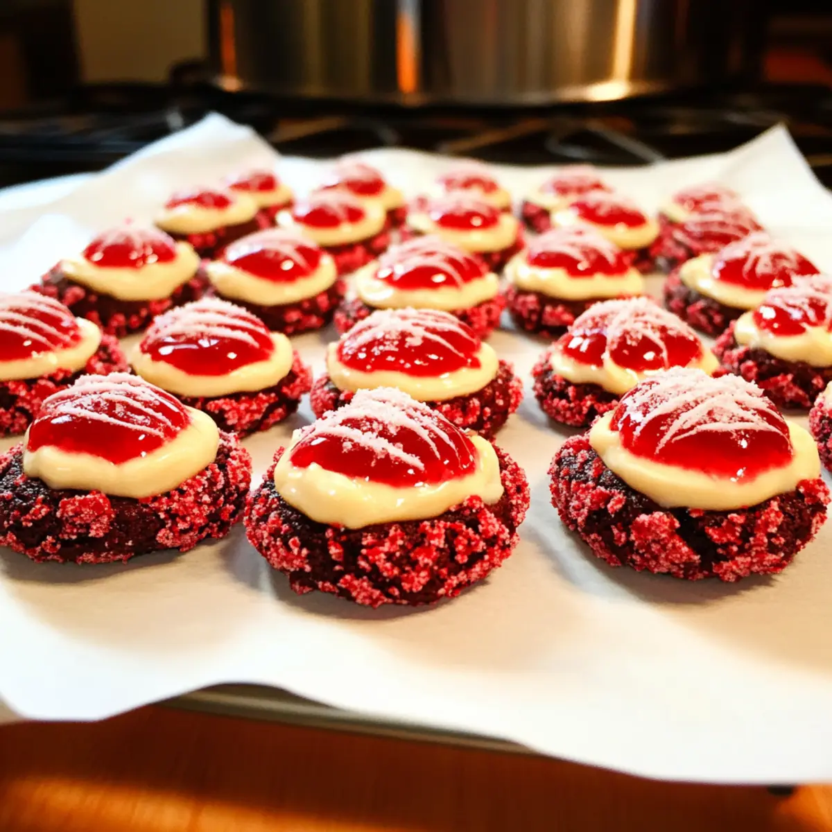 Irresistibly Indulgent Red Velvet Cream Cheese Thumbprint Cookies 4 Red Velvet Cream Cheese Thumbprint Cookies