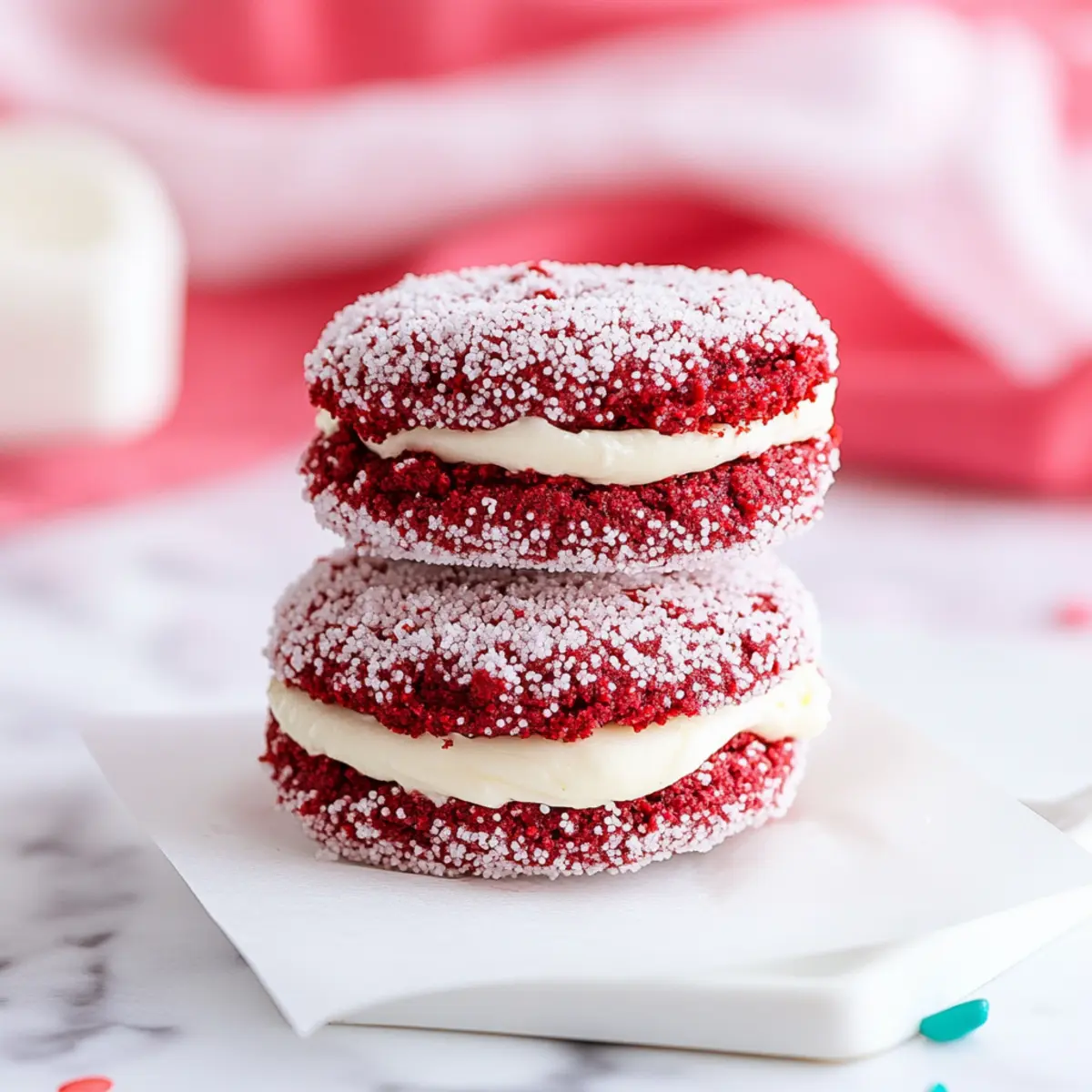 Red Velvet Sandwich Cookies with Cream Cheese Frosting vteugq