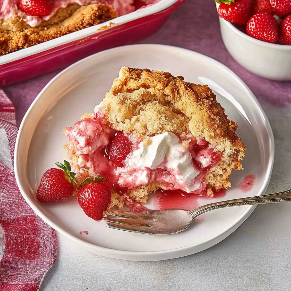 Strawberry Cheesecake Dump Cake uonreo