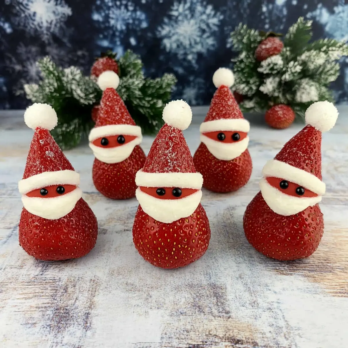 Joyful Strawberry Santas: A Healthy Holiday Treat Delight 4 Strawberry Santas