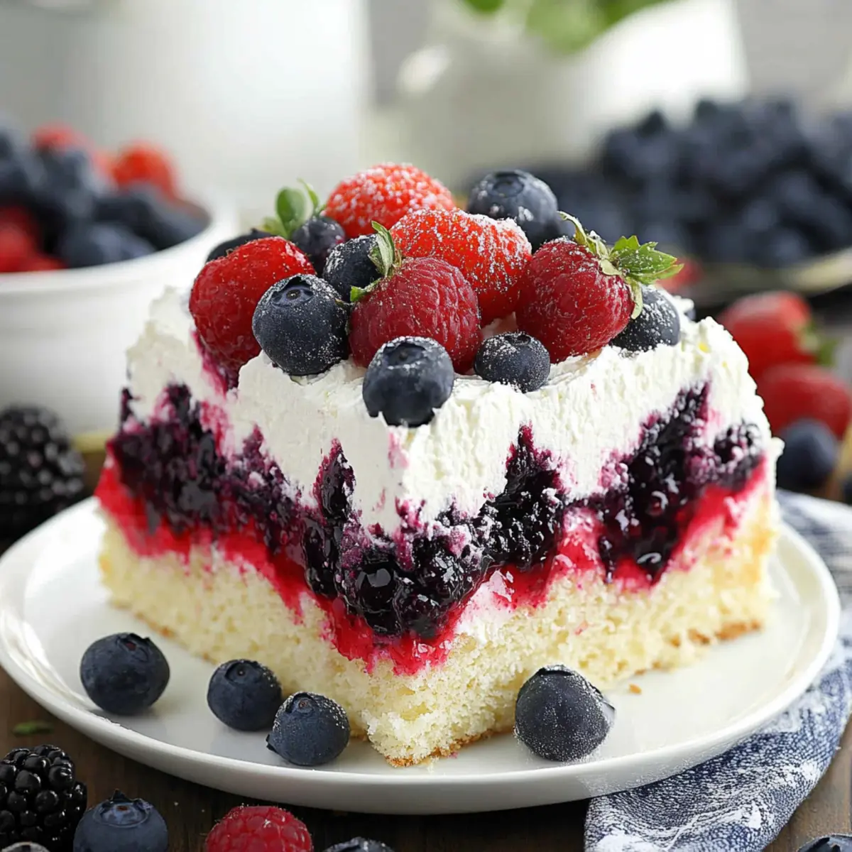 Summer Berry Poke Cake