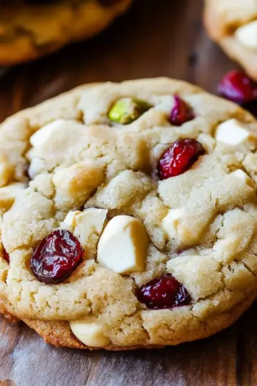 White Chocolate Cranberry Pistachio Cookies
