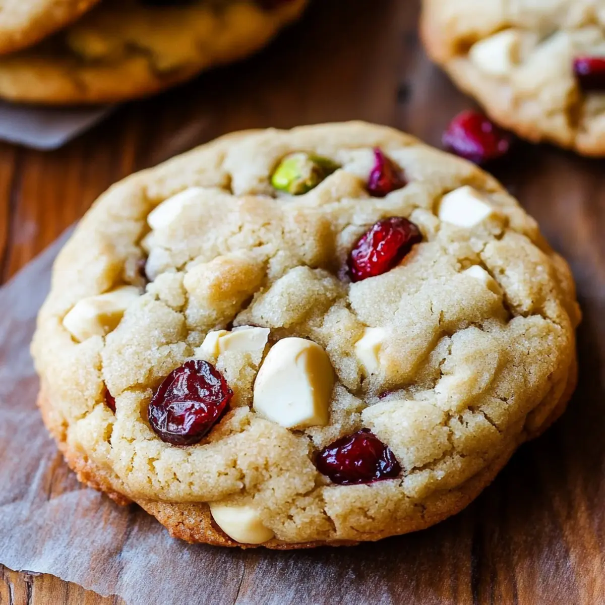 White Chocolate Cranberry Pistachio Cookies