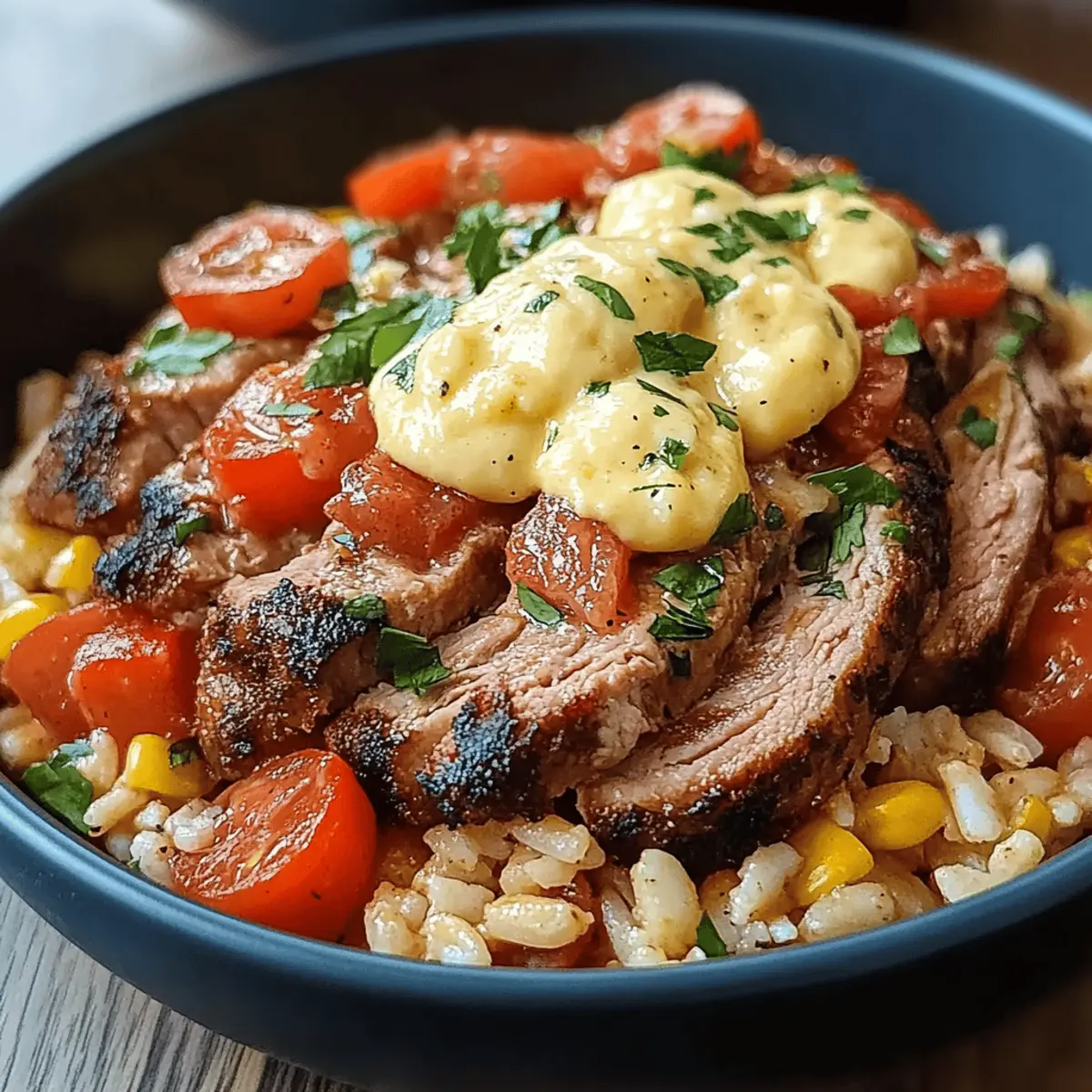 Steak Queso Rice