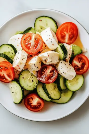 Fresh Cucumber Caprese Salad