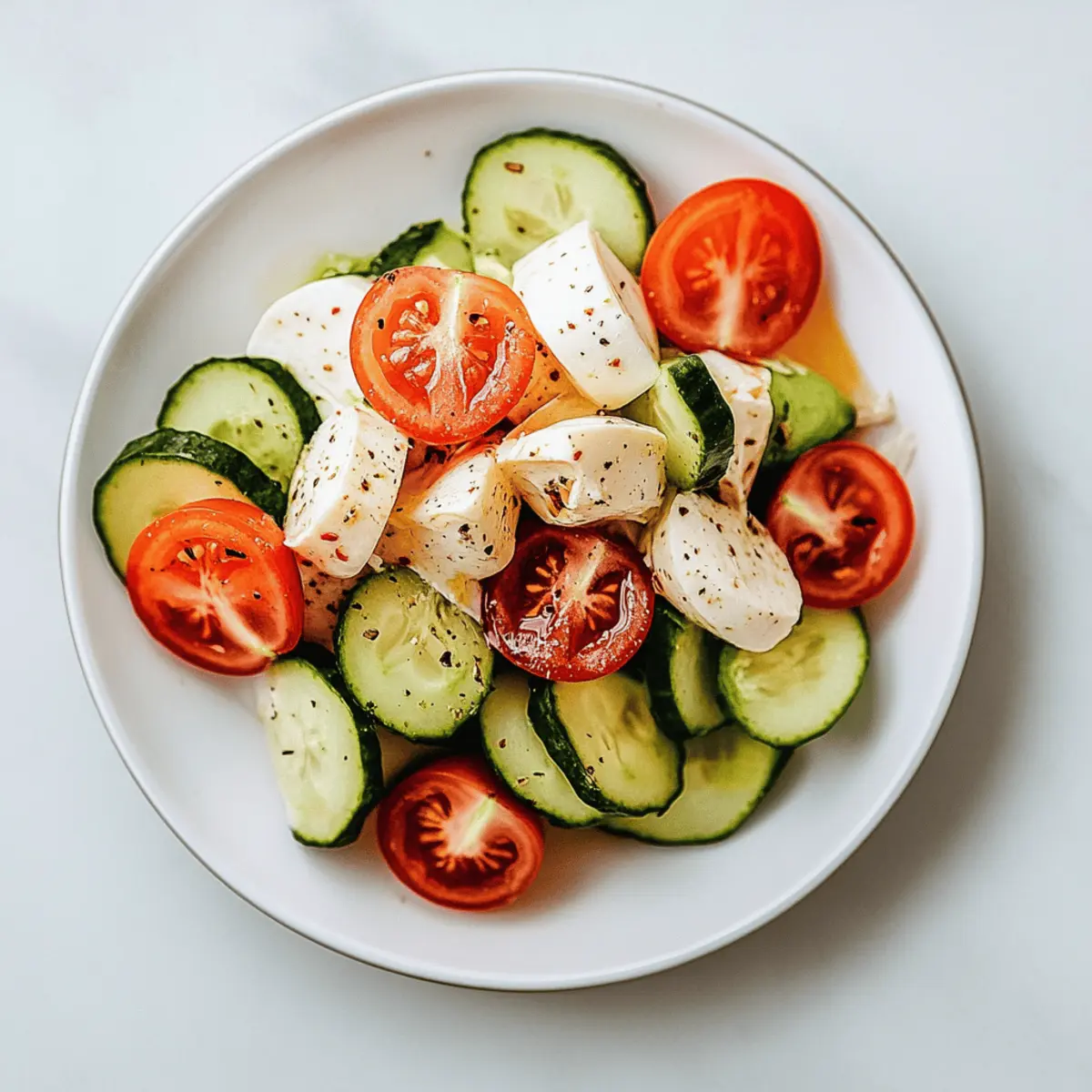 Fresh Cucumber Caprese Salad