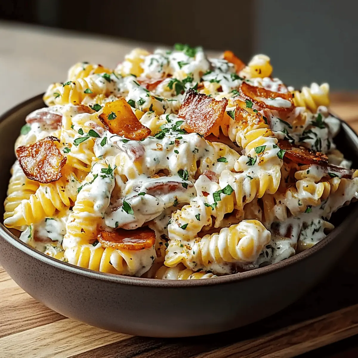 Creamy Bacon Ranch Pasta Salad
