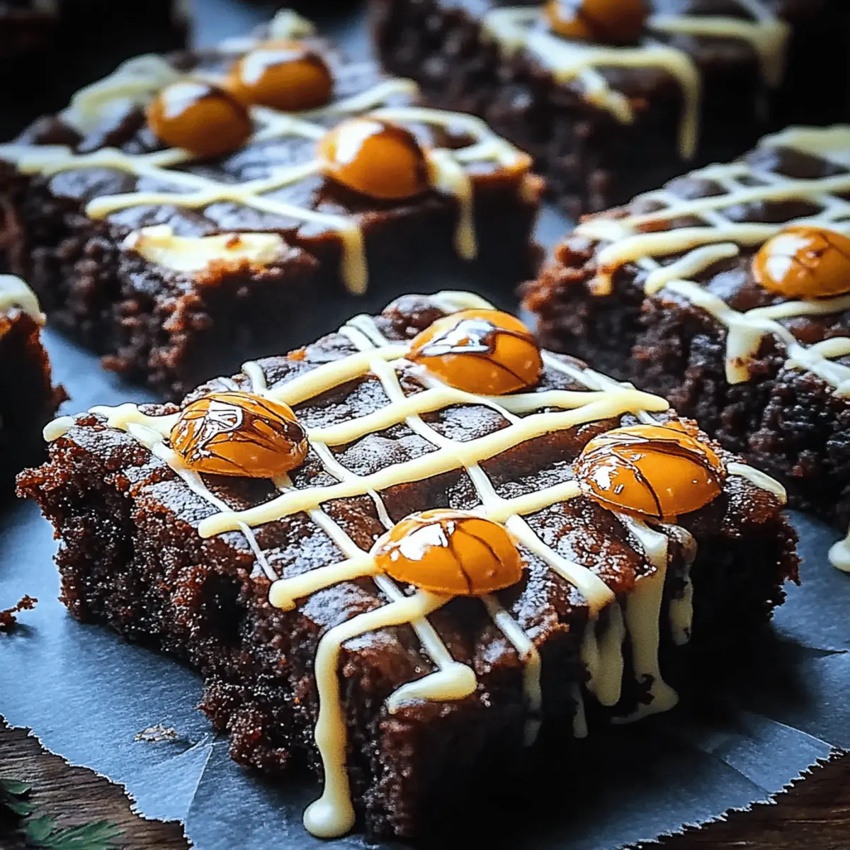 Spooky Spider Web Halloween Brownies