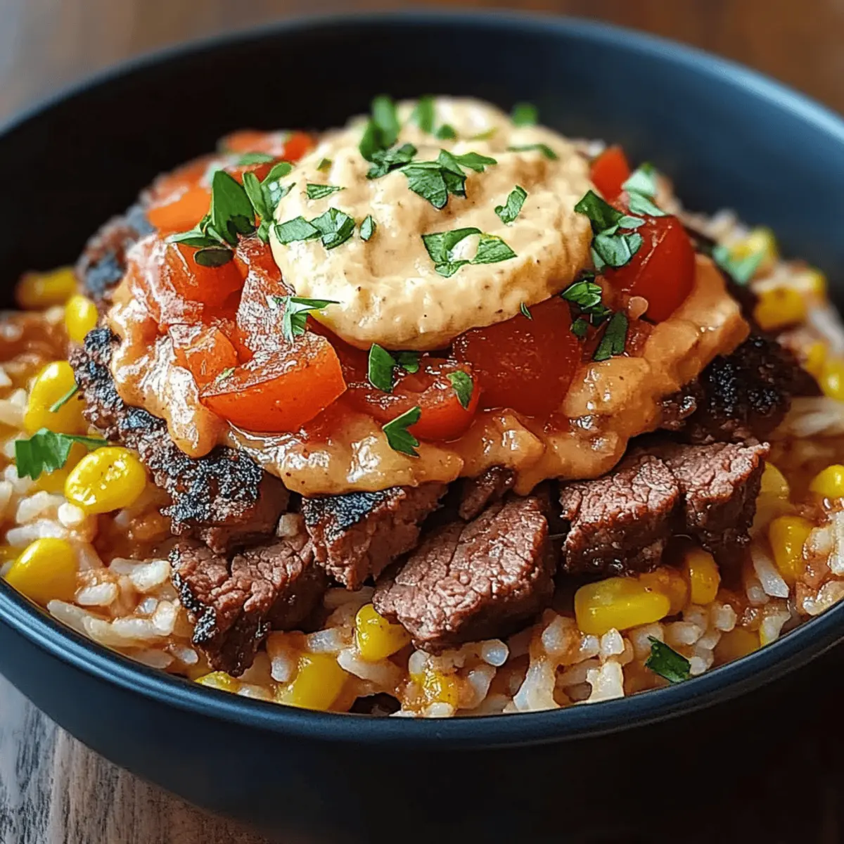 Steak Queso Rice
