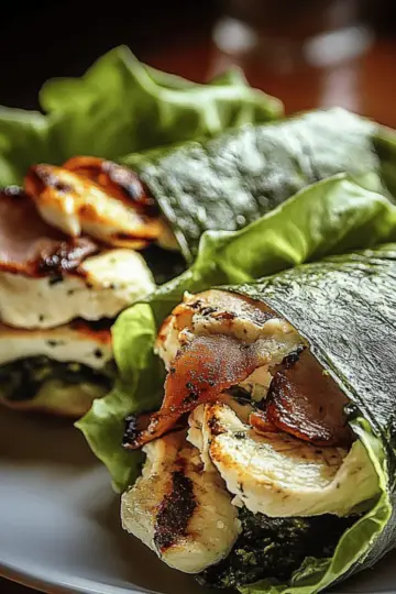 Pesto Chicken Lettuce Wraps